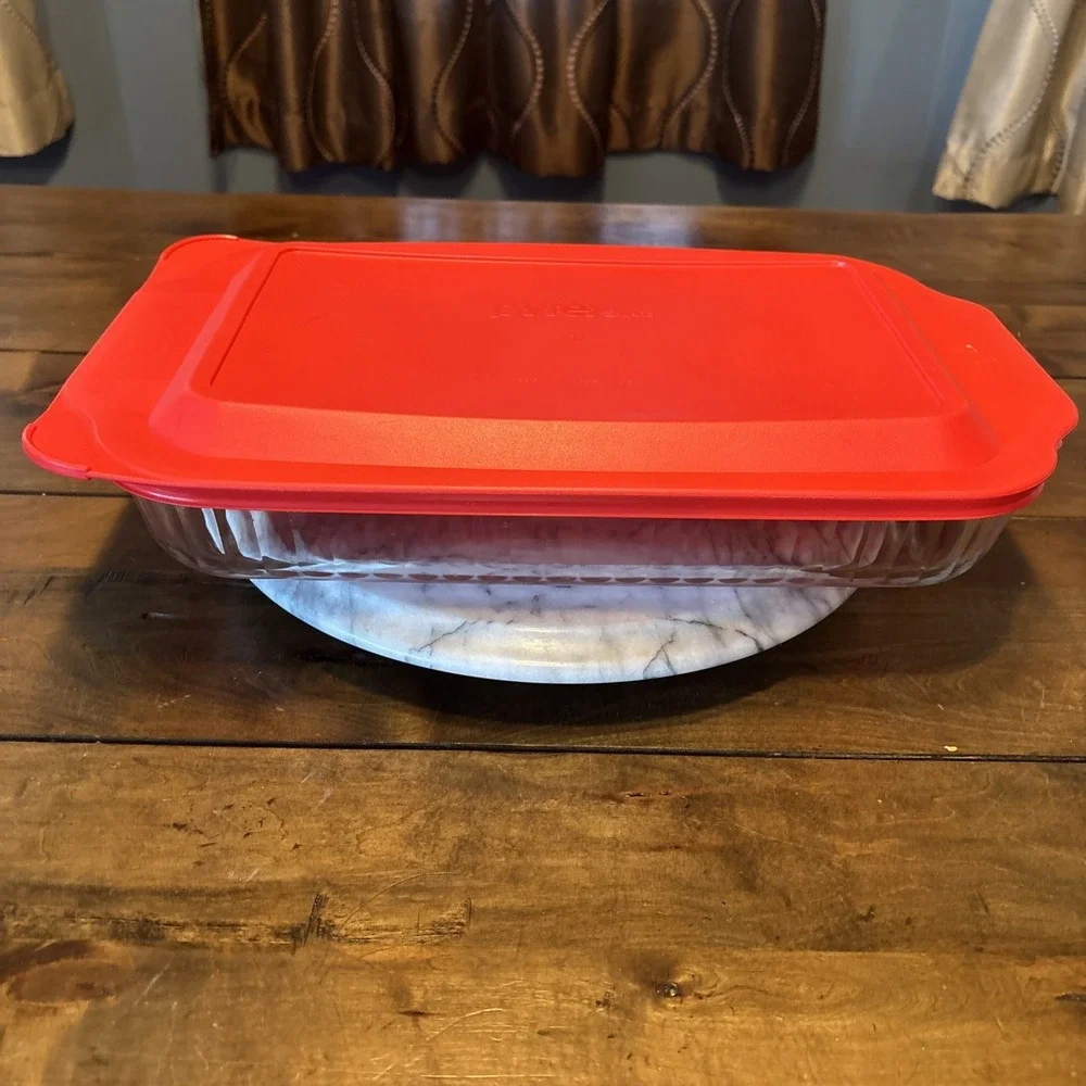 VTG 70s Pyrex 233-S Baking Casserole Lasagna Dish 3 qt 13x9x2 Ribbed Clear Glass